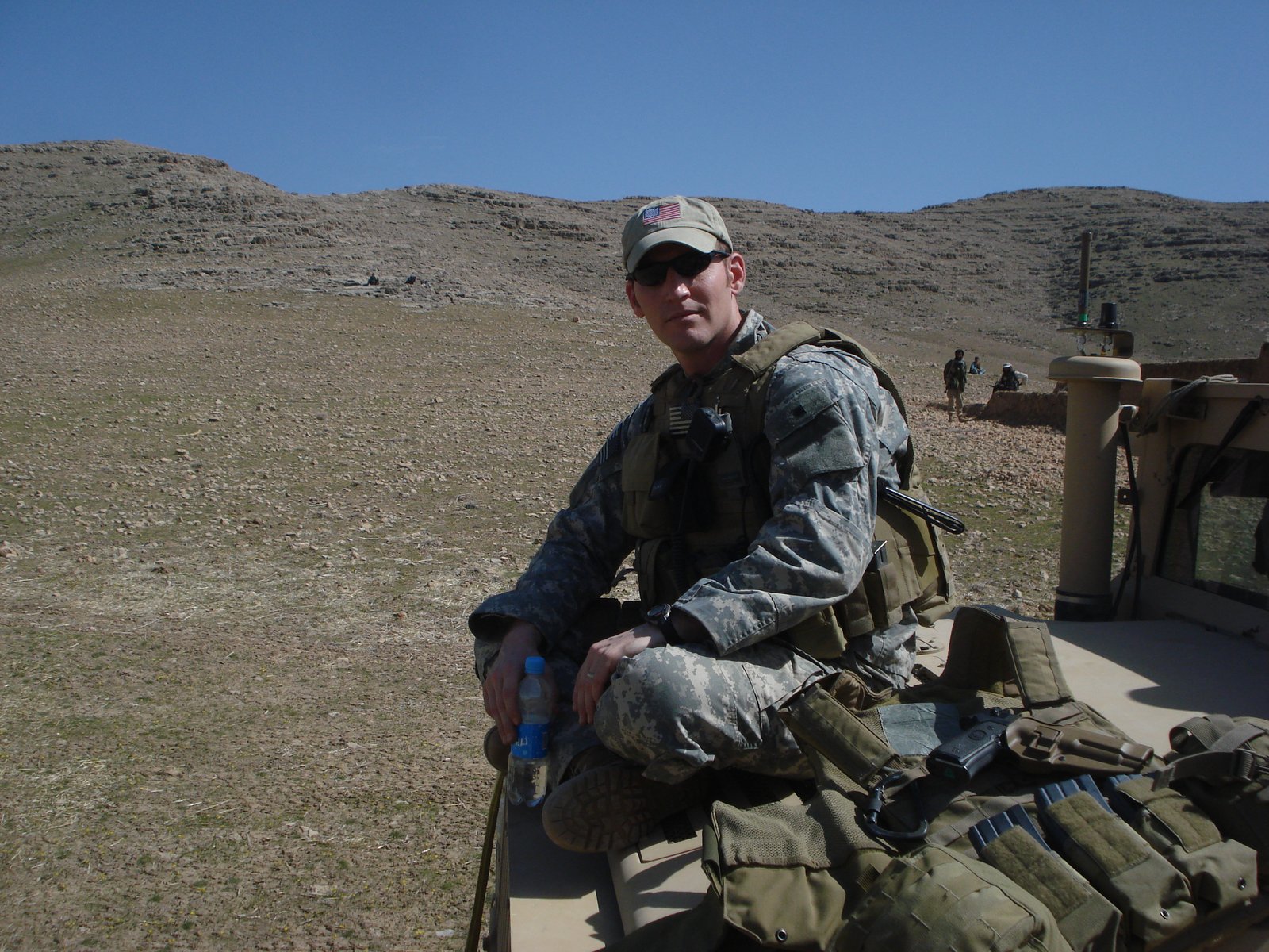 Russ Weaver on a Humvee in the Afghan highlands, 2007